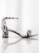 Moderní  sandály se zvířecím motivem dámské na širokém podpatku