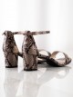 Krásné  sandály se zvířecím motivem dámské na širokém podpatku
