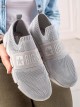 Trendy šedo-stříbrné dámské  tenisky bez podpatku