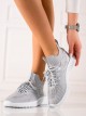 Trendy dámské šedo-stříbrné  tenisky bez podpatku