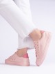 Trendy dámské  tenisky růžové bez podpatku