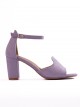 Designové dámské  sandály fialové na širokém podpatku