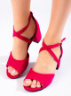 Luxusní  sandály dámské růžové na širokém podpatku