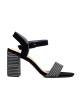 Krásné černé  sandály dámské na širokém podpatku