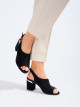 Praktické  sandály černé dámské na širokém podpatku