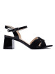 Krásné dámské  sandály černé na širokém podpatku