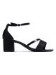 Luxusní  sandály dámské černé na širokém podpatku