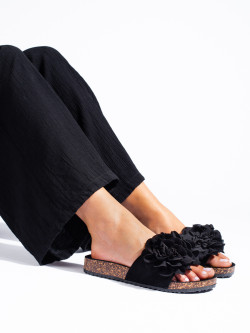 Luxusní dámské černé  nazouváky bez podpatku