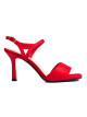 Jedinečné dámské  sandály červené na jehlovém podpatku