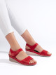 Komfortní dámské  sandály červené platforma