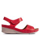 Komfortní dámské  sandály červené platforma