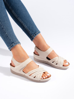 Luxusní  sandály hnědé dámské platforma