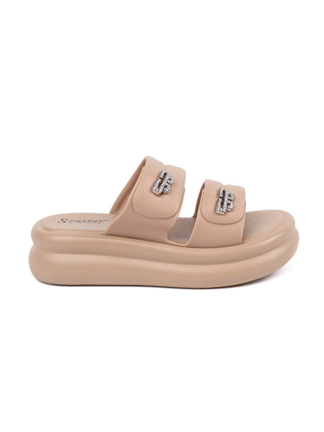 Trendy  nazouváky dámské hnědé platforma