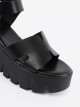 Trendy dámské černé  sandály platforma