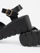 Trendy dámské černé  sandály platforma