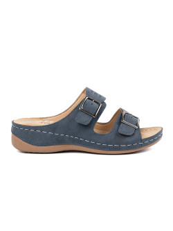 Trendy dámské  sandály modré na klínku