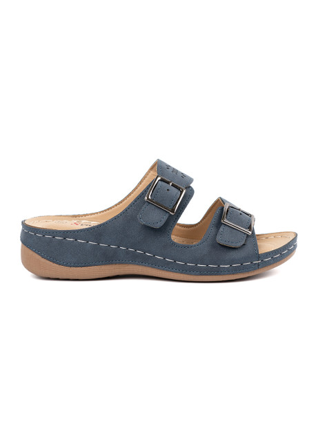 Trendy dámské  sandály modré na klínku
