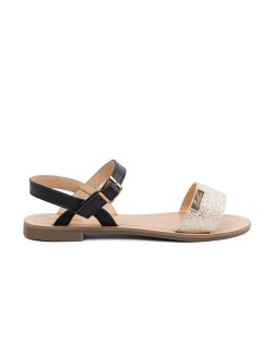 Trendy  sandály dámské zlaté bez podpatku
